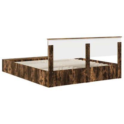 vidaXL Bettrahmen Geräucherte Eiche 180 x 200 cm Holzwerkstoff