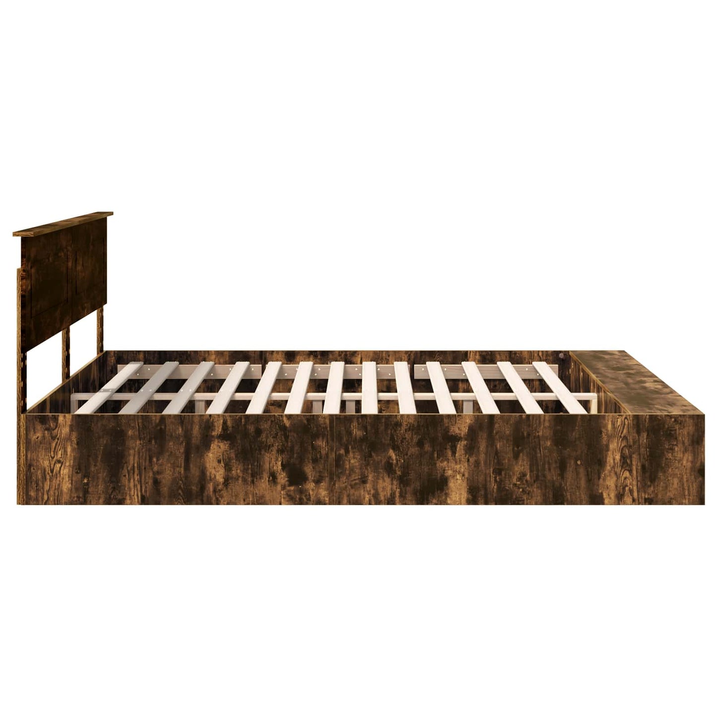 vidaXL Bettrahmen Geräucherte Eiche 180 x 200 cm Holzwerkstoff
