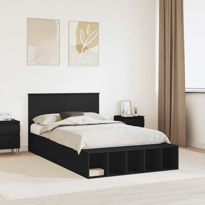 vidaXL Cadre de lit avec étagère Noir 120 x 190 cm Aggloméré