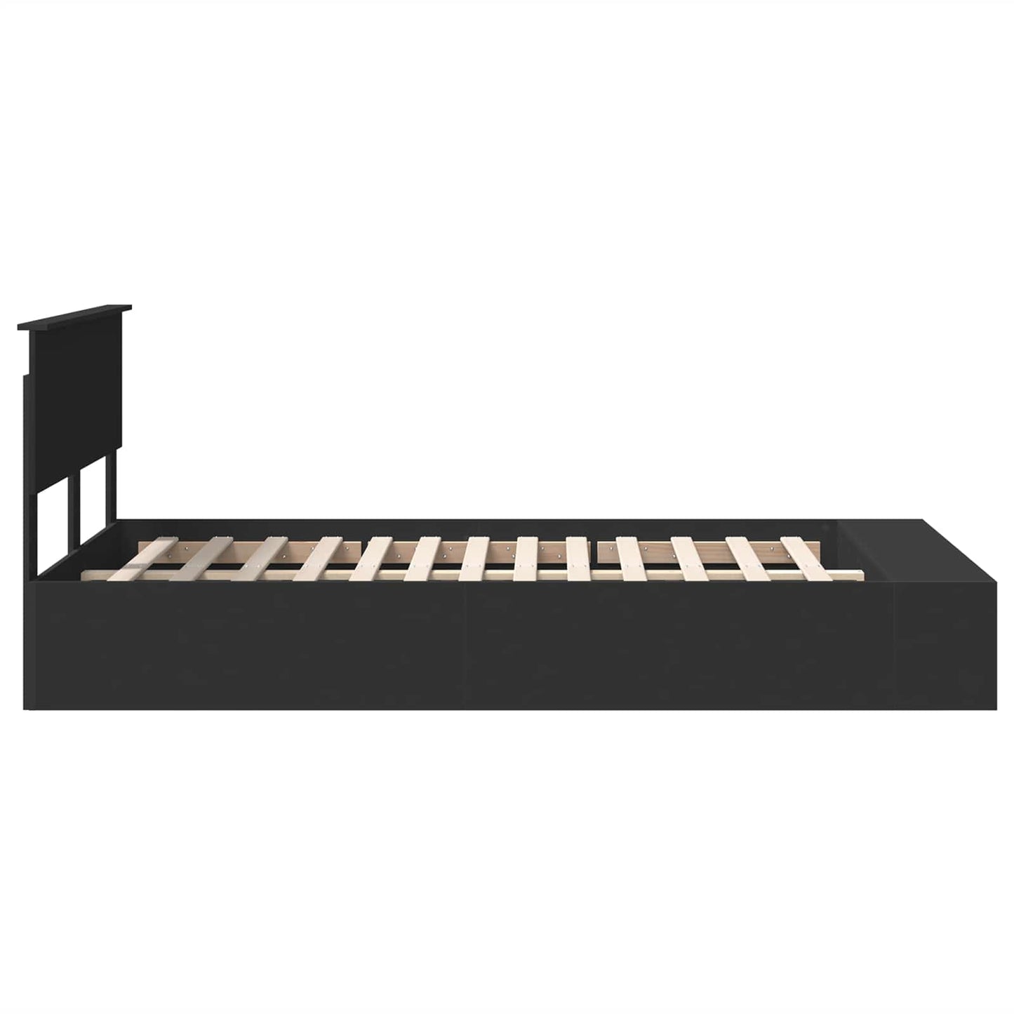 vidaXL Cadre de lit avec étagère Noir 120 x 190 cm Aggloméré