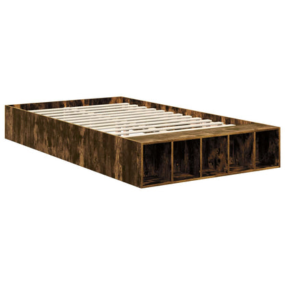 vidaXL Cadre de lit Chêne fumé 120 x 190 cm Bois d'ingénierie