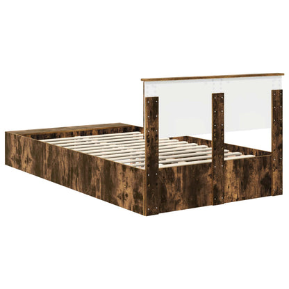 vidaXL Cadre de lit Chêne fumé 120 x 190 cm Bois d'ingénierie