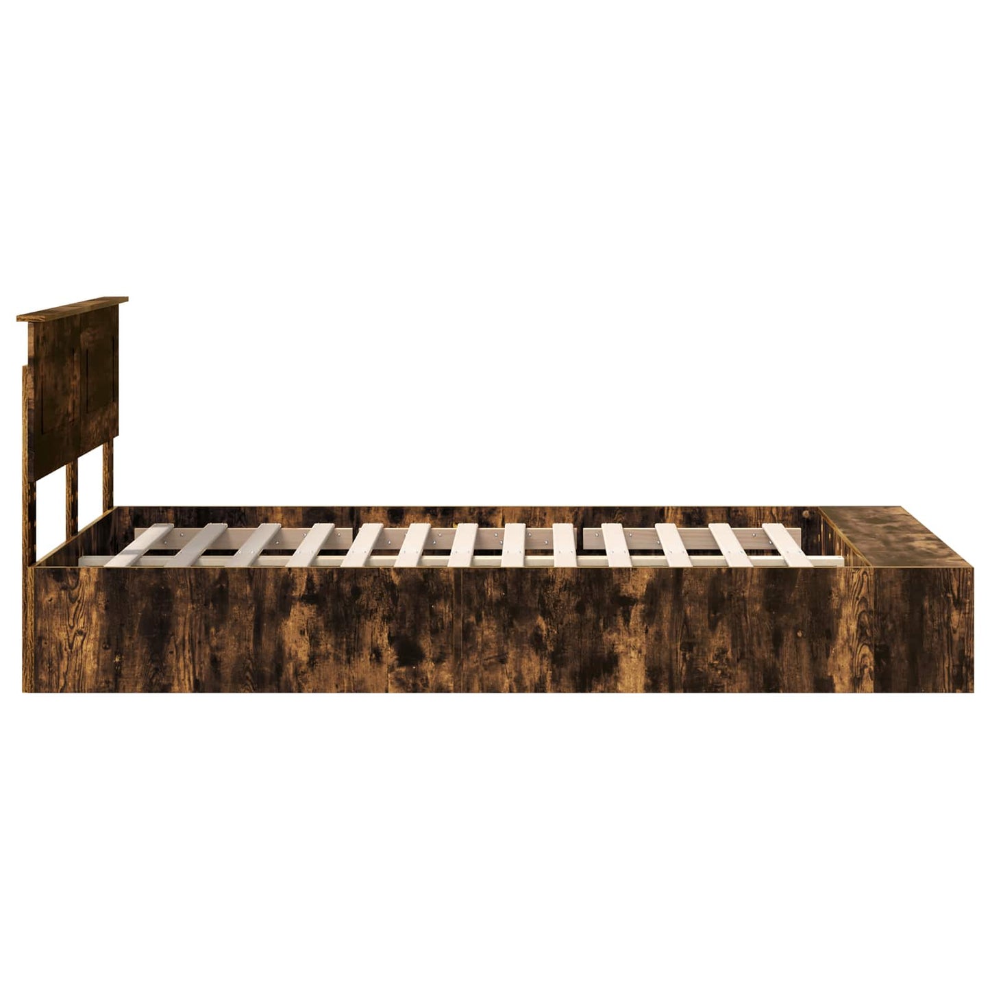 vidaXL Cadre de lit Chêne fumé 120 x 190 cm Bois d'ingénierie
