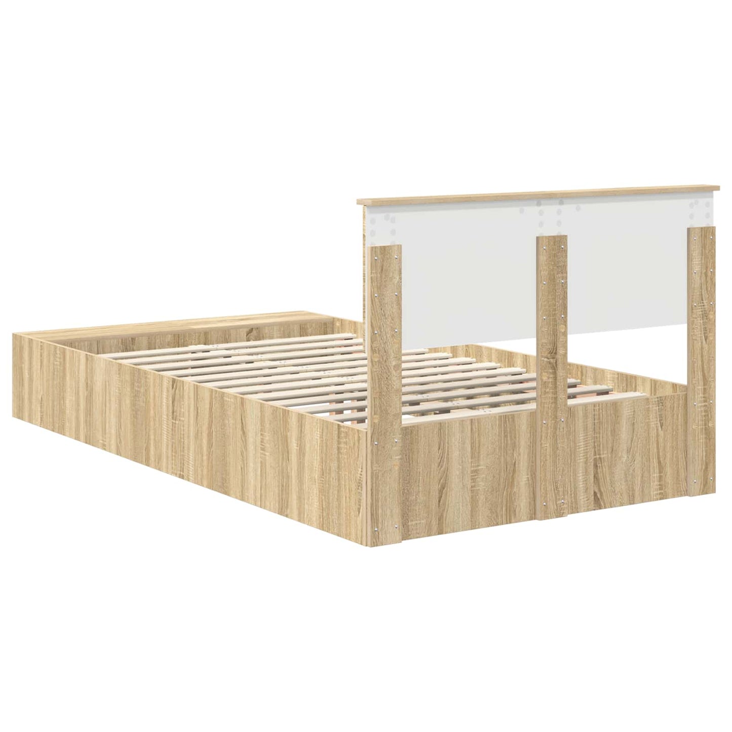 vidaXL Cadre de lit avec étagère Chêne Sonoma 120 x 200 cm Bois d'ingénierie