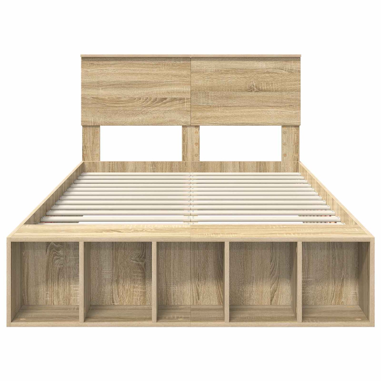 vidaXL Cadre de lit avec étagère Chêne Sonoma 120 x 200 cm Bois d'ingénierie