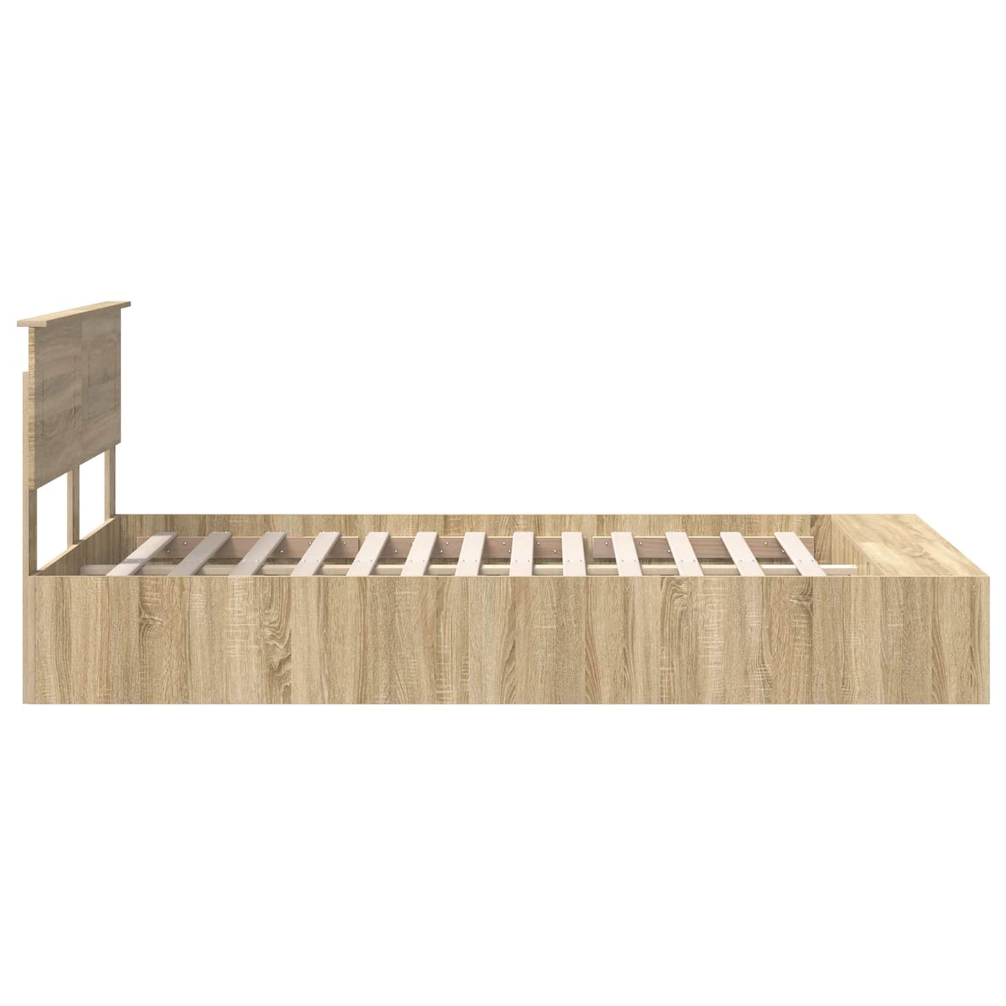 vidaXL Cadre de lit avec étagère Chêne Sonoma 120 x 200 cm Bois d'ingénierie