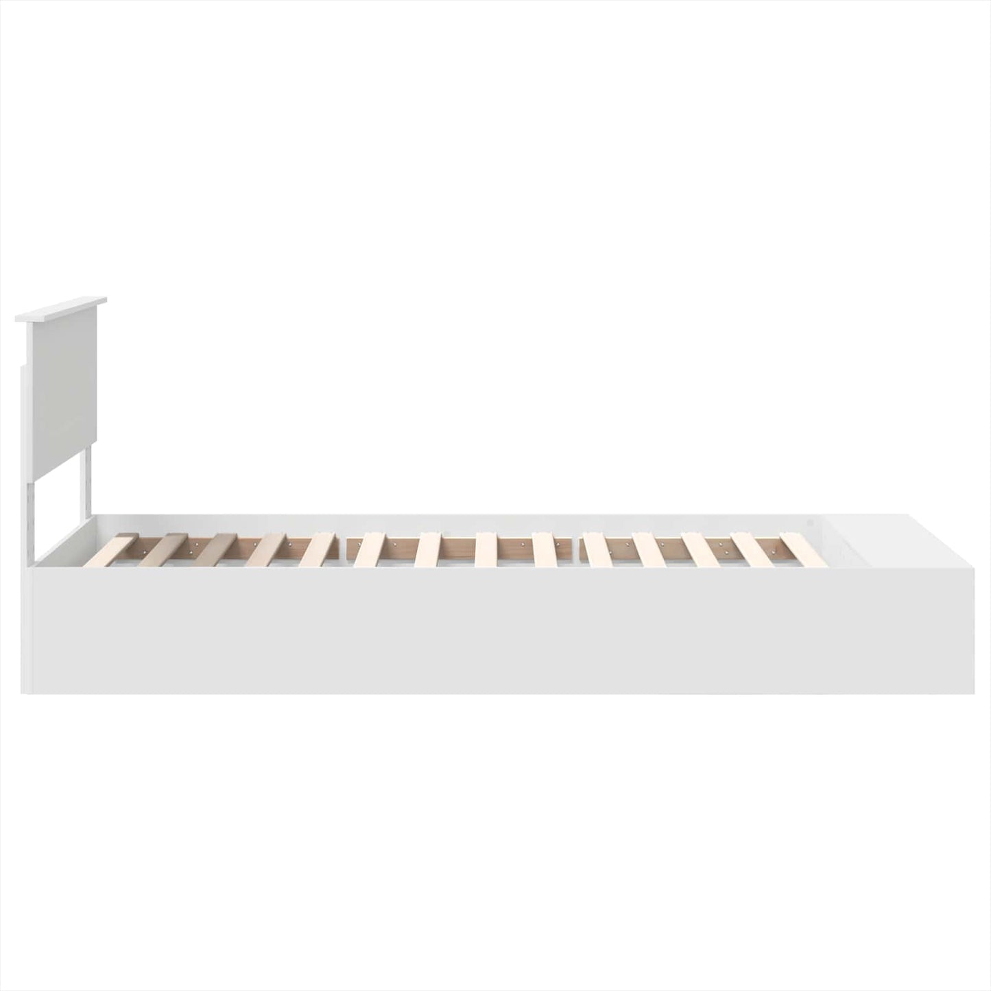 vidaXL Bettrahmen mit Regal Weiß 100 x 200 cm Holzwerkstoff
