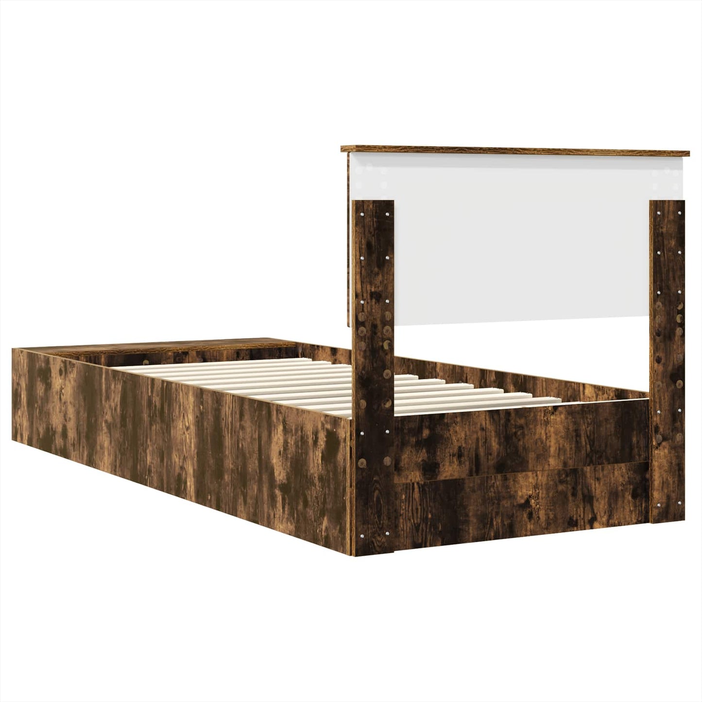 vidaXL Cadre de lit Chêne fumé 90 x 200 cm Bois d'ingénierie