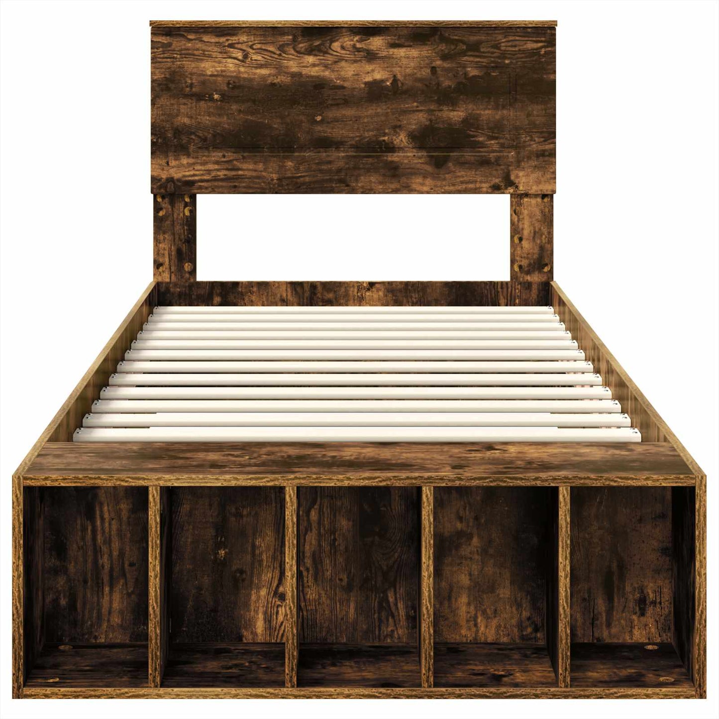 vidaXL Cadre de lit Chêne fumé 90 x 200 cm Bois d'ingénierie
