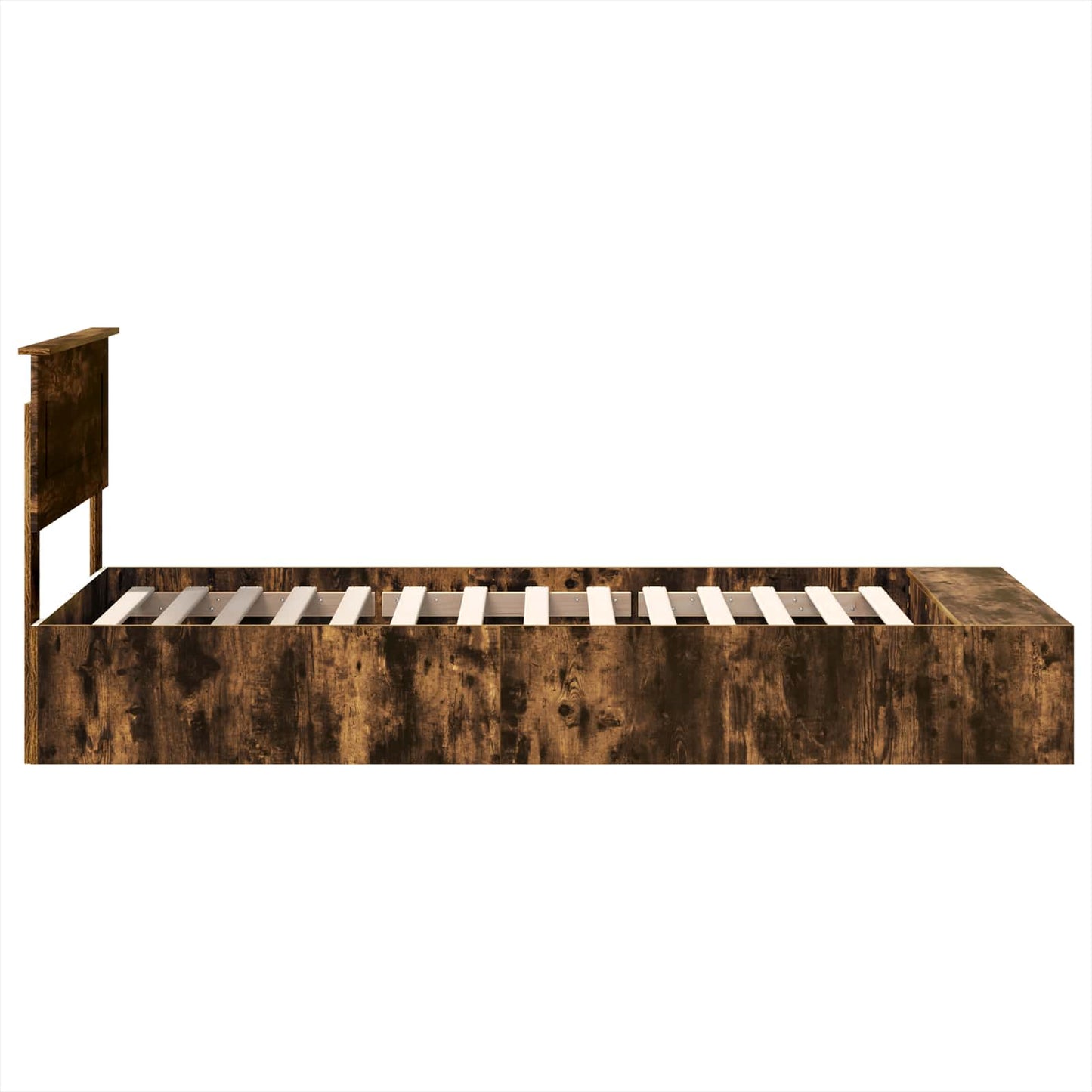 vidaXL Cadre de lit Chêne fumé 90 x 200 cm Bois d'ingénierie