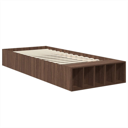 vidaXL Bettrahmen Braun Eichen-Optik 90 x 200 cm Holzwerkstoff