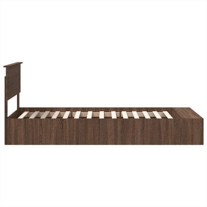 vidaXL Bettrahmen Braun Eichen-Optik 90 x 200 cm Holzwerkstoff