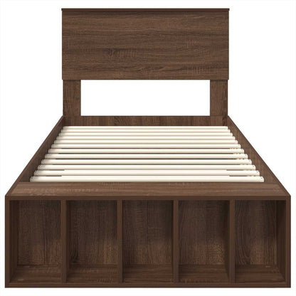 vidaXL Bettrahmen Braun Eichen-Optik 75 x 190 cm Holzwerkstoff