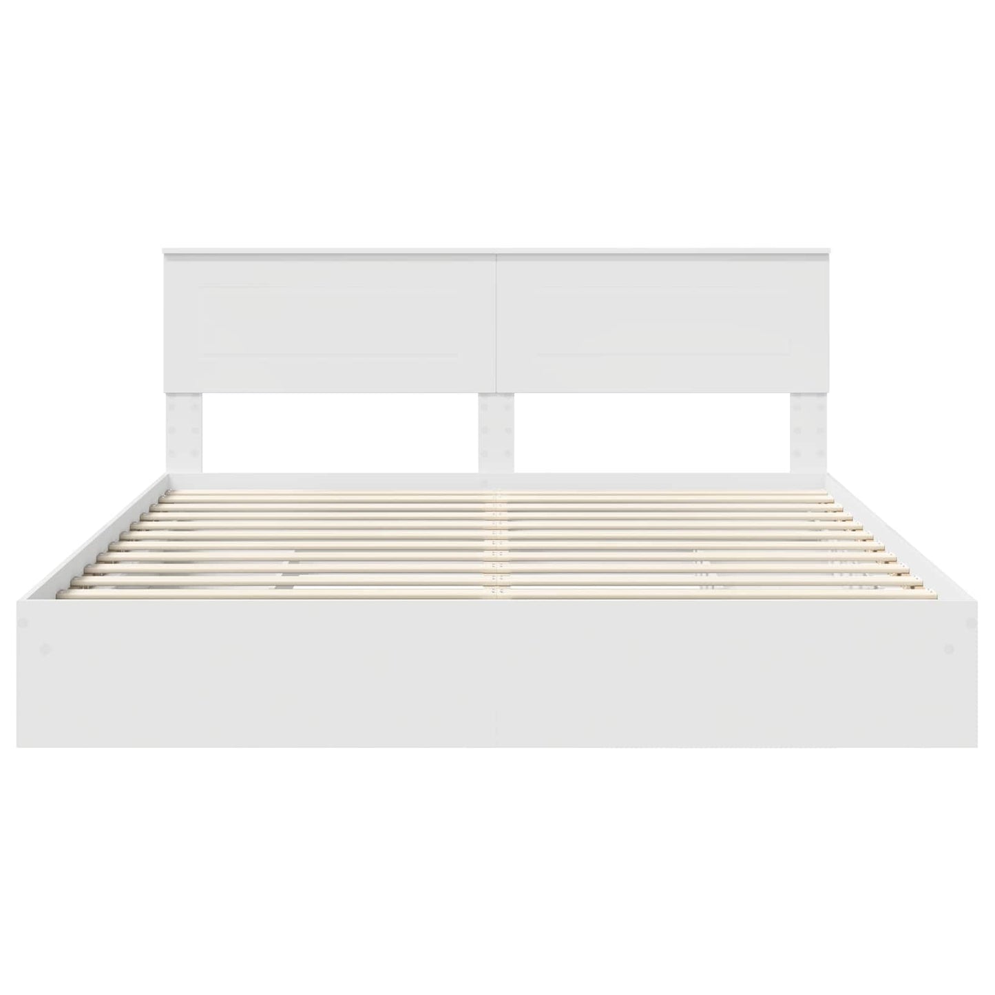 vidaXL Aufbewahrungsbett mit Kopfteil Weiß 200 x 200 cm Holzwerkstoff