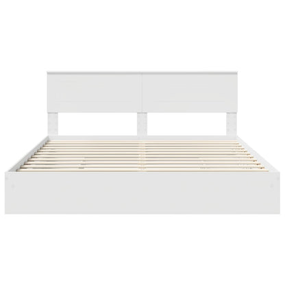 vidaXL Aufbewahrungsbett mit Kopfteil Weiß 200 x 200 cm Holzwerkstoff