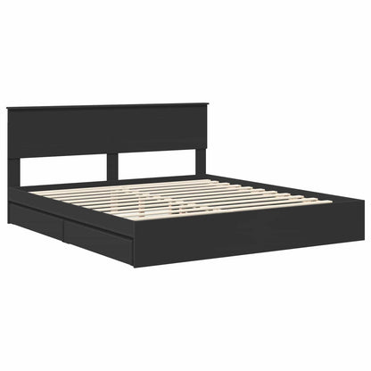 vidaXL Aufbewahrungsbett Schwarz 200 x 200 cm Holzwerkstoff