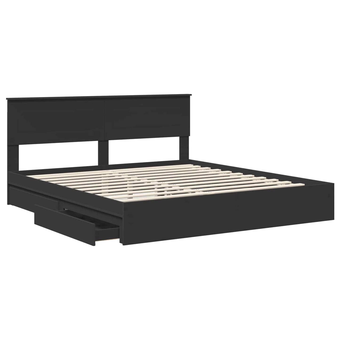 vidaXL Aufbewahrungsbett Schwarz 200 x 200 cm Holzwerkstoff