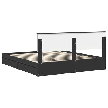 vidaXL Aufbewahrungsbett Schwarz 200 x 200 cm Holzwerkstoff
