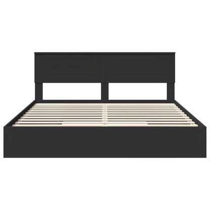 vidaXL Aufbewahrungsbett Schwarz 200 x 200 cm Holzwerkstoff