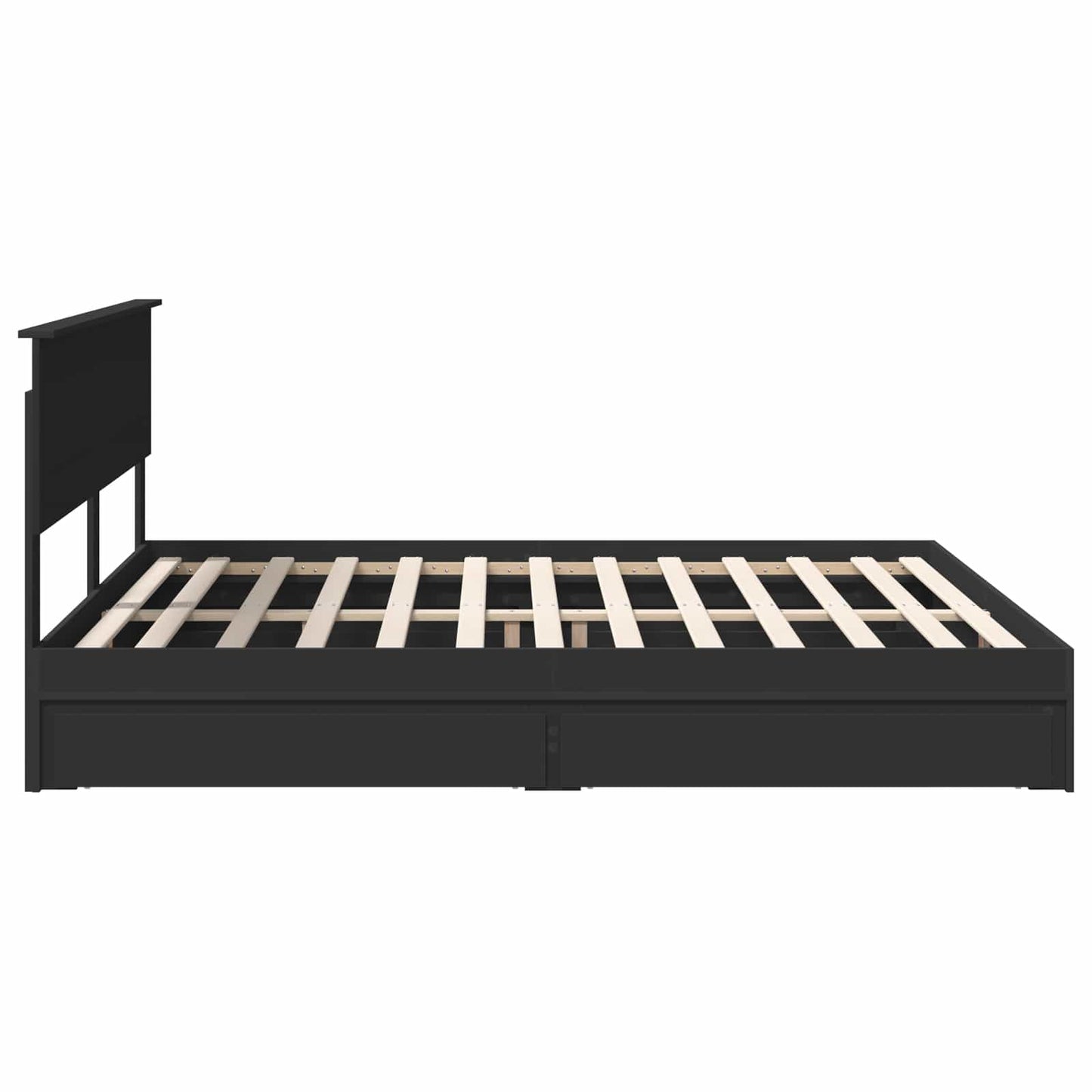vidaXL Aufbewahrungsbett Schwarz 200 x 200 cm Holzwerkstoff