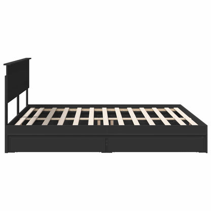 vidaXL Aufbewahrungsbett Schwarz 200 x 200 cm Holzwerkstoff