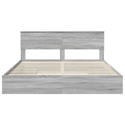 vidaXL Aufbewahrungsbett Graues Sonoma 200 x 200 cm Holzwerkstoff