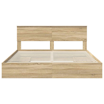 vidaXL Aufbewahrungsbett Sonoma-Eiche 180 x 200 cm Holzwerkstoff