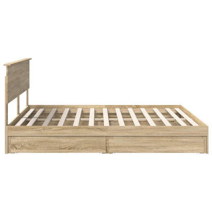 vidaXL Aufbewahrungsbett Sonoma-Eiche 180 x 200 cm Holzwerkstoff