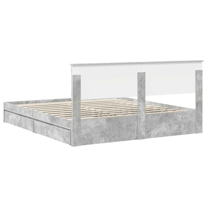 vidaXL Aufbewahrungsbett Beton Grau 180 x 200 cm Holzwerkstoff