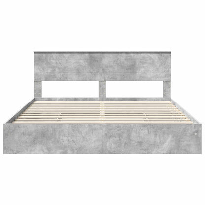vidaXL Aufbewahrungsbett Beton Grau 180 x 200 cm Holzwerkstoff