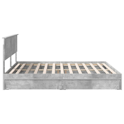 vidaXL Aufbewahrungsbett Beton Grau 180 x 200 cm Holzwerkstoff