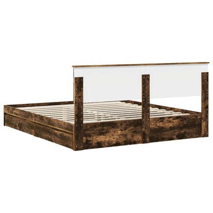 vidaXL Aufbewahrungsbett Geräucherte Eiche 180 x 200 cm Holzwerkstoff