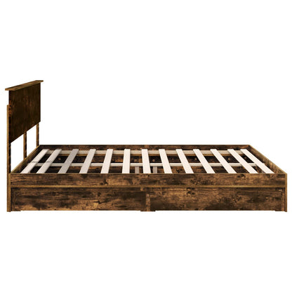 vidaXL Aufbewahrungsbett Geräucherte Eiche 180 x 200 cm Holzwerkstoff