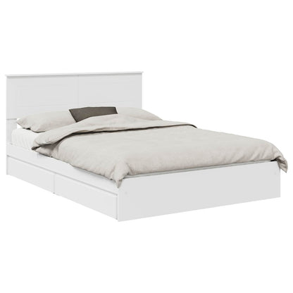 vidaXL Lit de rangement avec tête de lit Blanc 150 x 200 cm Bois d'ingénierie