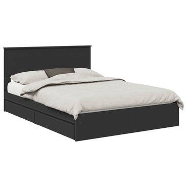 vidaXL Aufbewahrungsbett Schwarz 150 x 200 cm Holzwerkstoff