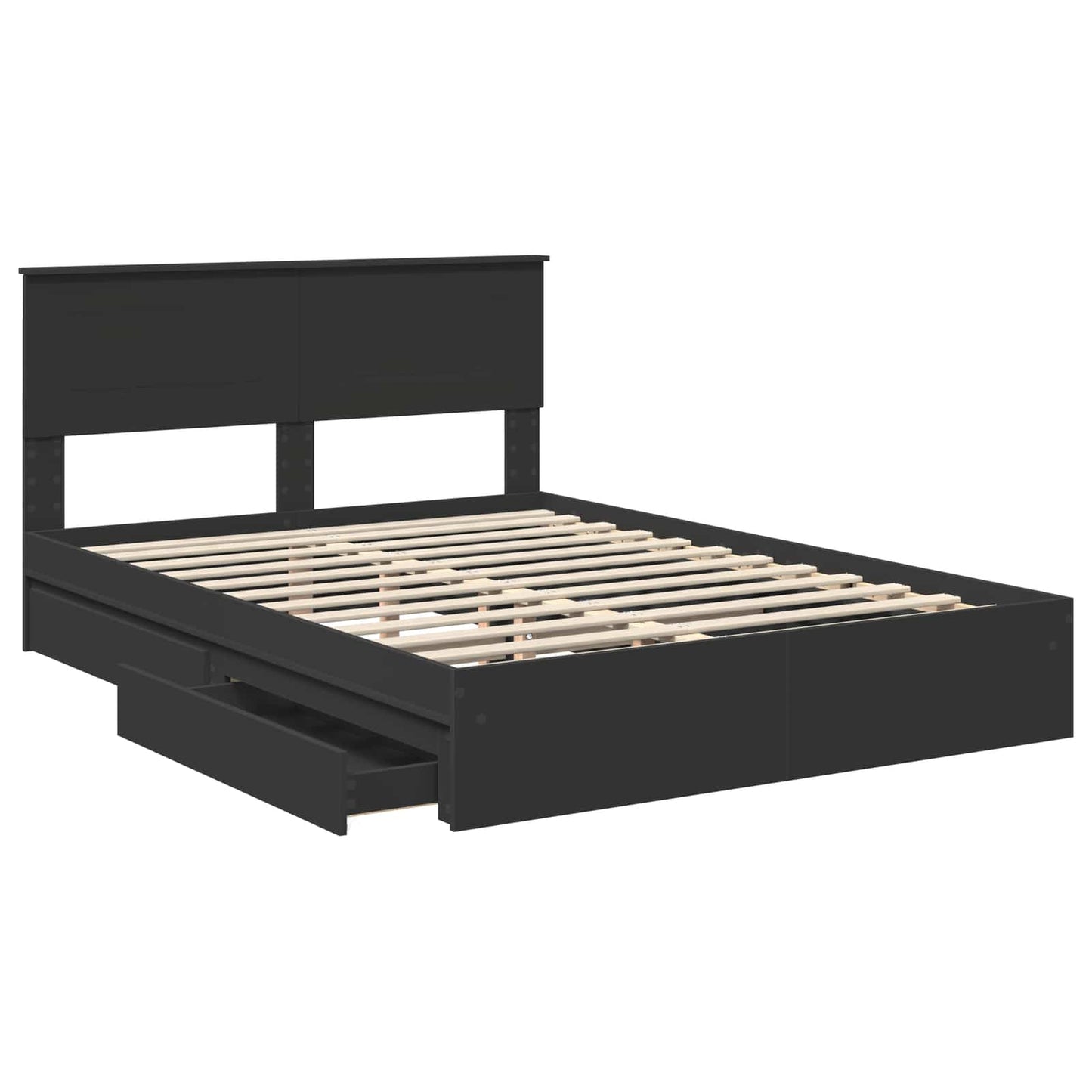 vidaXL Aufbewahrungsbett Schwarz 150 x 200 cm Holzwerkstoff