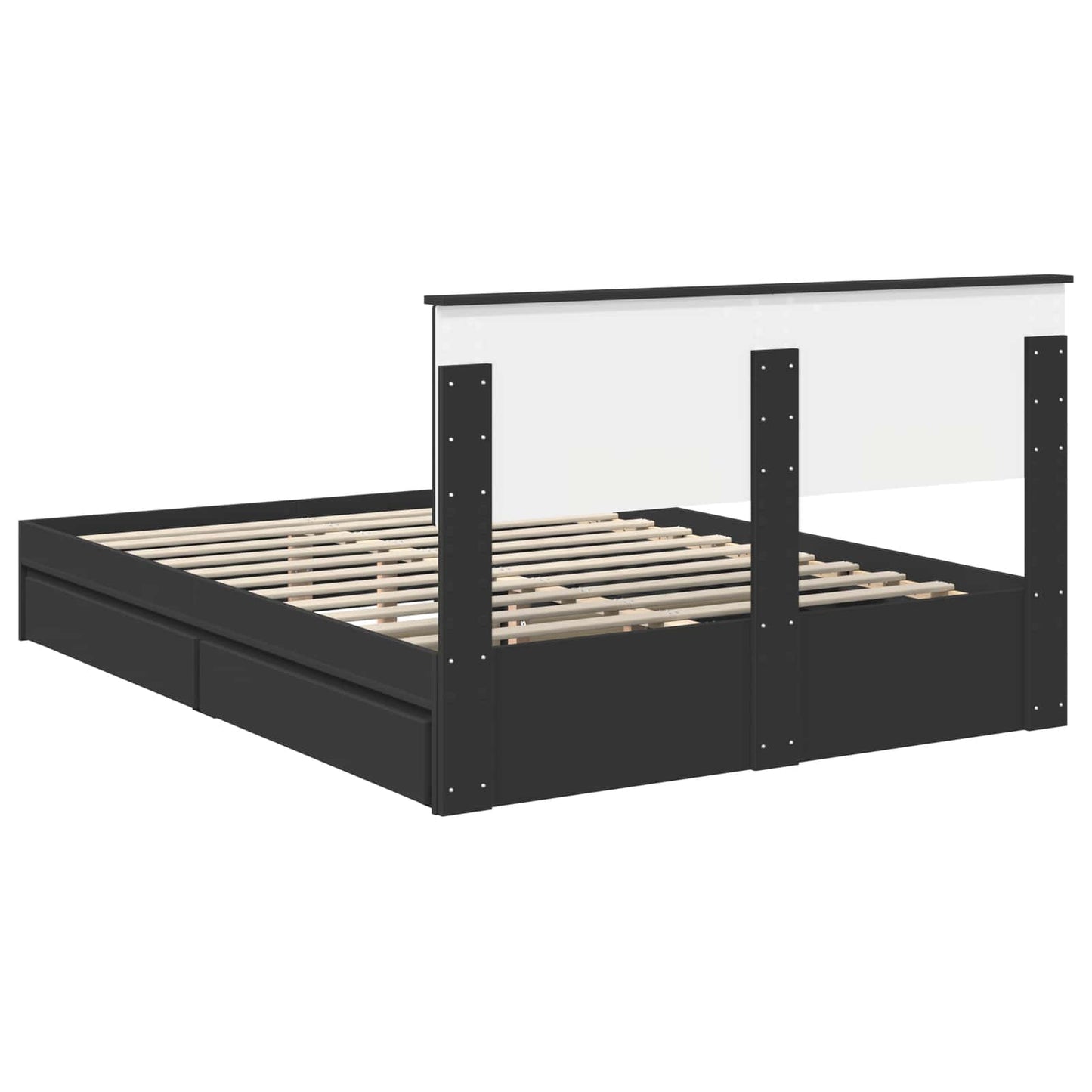 vidaXL Aufbewahrungsbett Schwarz 150 x 200 cm Holzwerkstoff