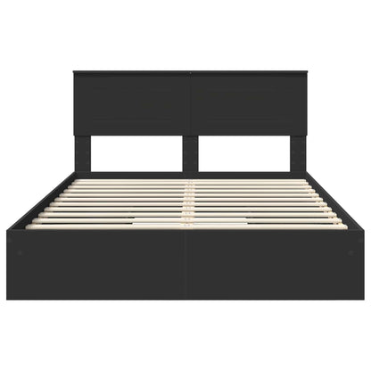 vidaXL Aufbewahrungsbett Schwarz 150 x 200 cm Holzwerkstoff