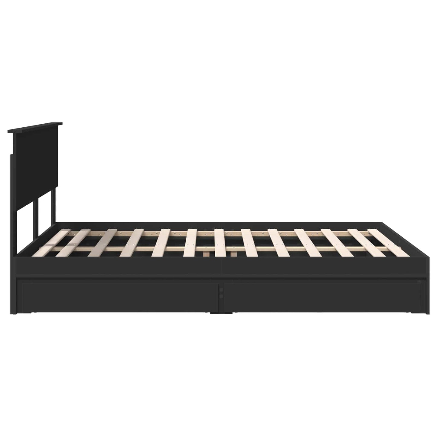 vidaXL Aufbewahrungsbett Schwarz 150 x 200 cm Holzwerkstoff