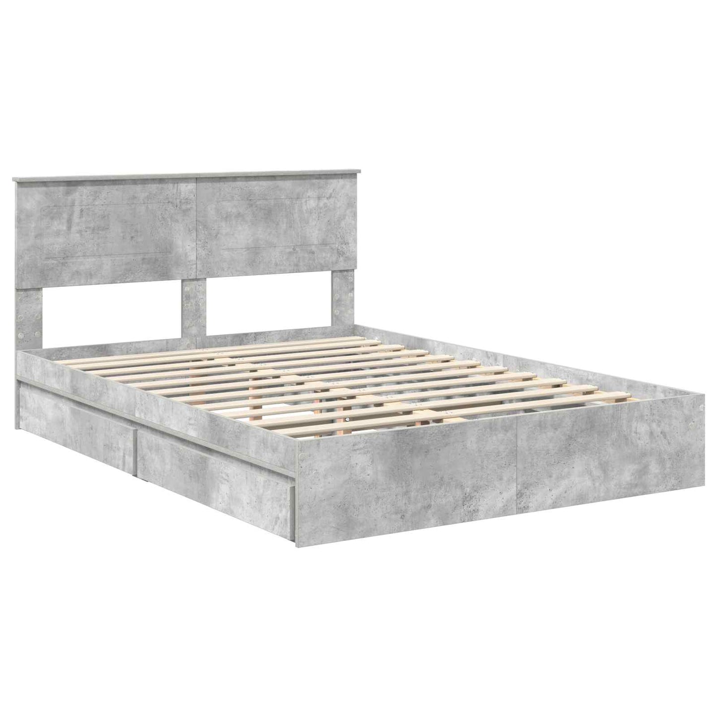 vidaXL Aufbewahrungsbett Beton Grau 150 x 200 cm Holzwerkstoff