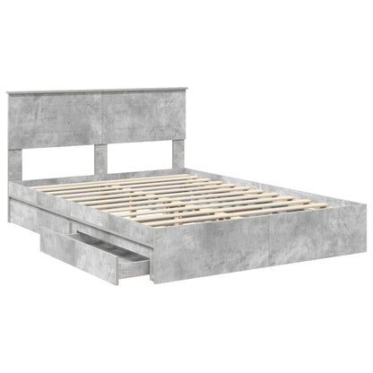vidaXL Aufbewahrungsbett Beton Grau 150 x 200 cm Holzwerkstoff