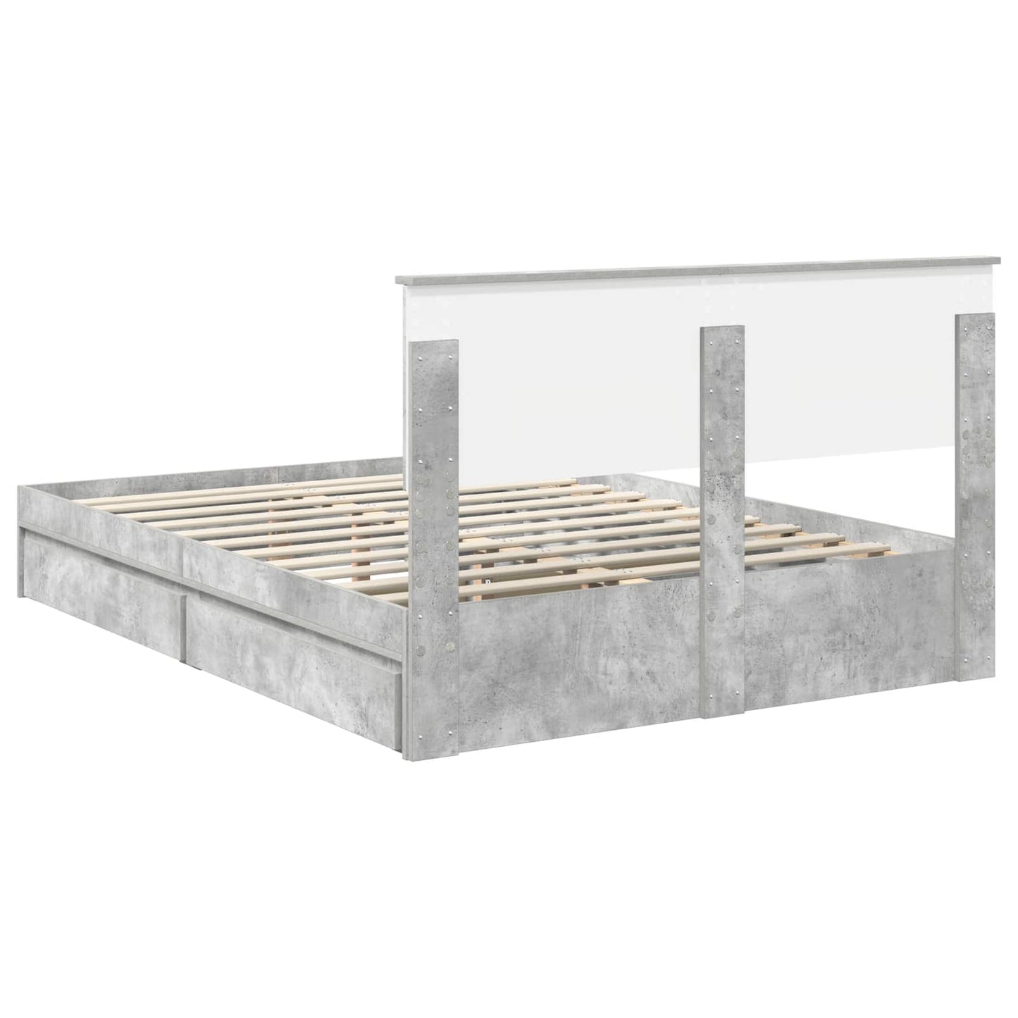 vidaXL Aufbewahrungsbett Beton Grau 150 x 200 cm Holzwerkstoff