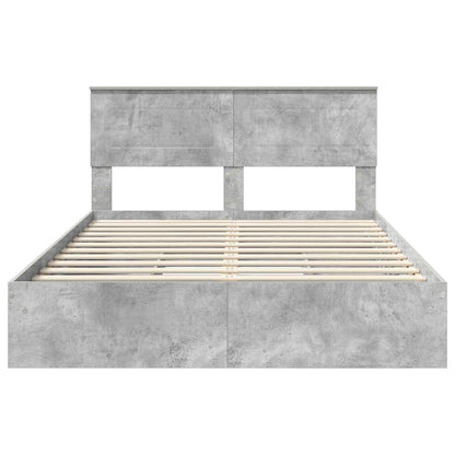 vidaXL Aufbewahrungsbett Beton Grau 150 x 200 cm Holzwerkstoff