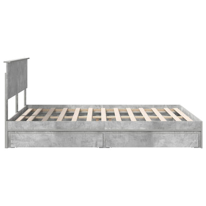 vidaXL Aufbewahrungsbett Beton Grau 150 x 200 cm Holzwerkstoff