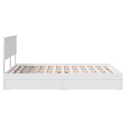 vidaXL Lit de rangement avec tête de lit Blanc 140 x 190 cm Bois d'ingénierie