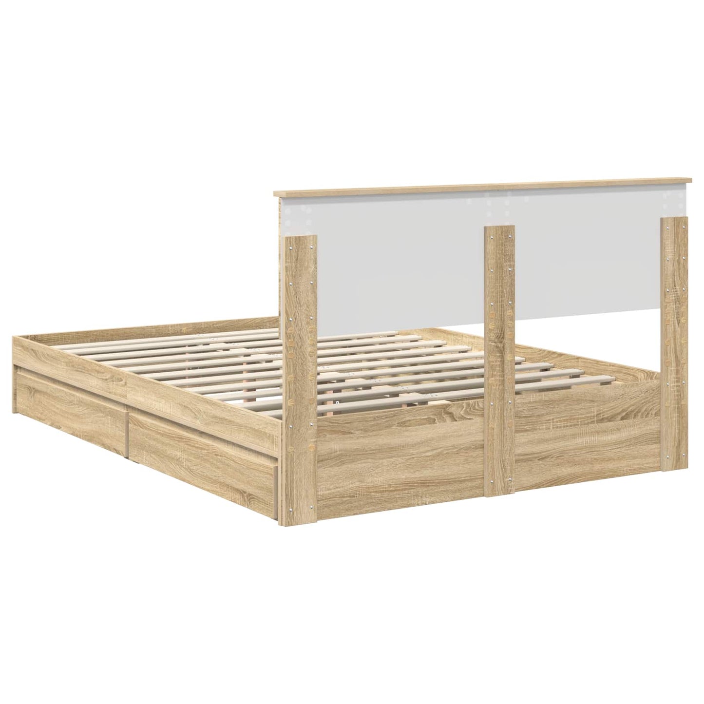 vidaXL Aufbewahrungsbett Sonoma-Eiche 140 x 200 cm Holzwerkstoff
