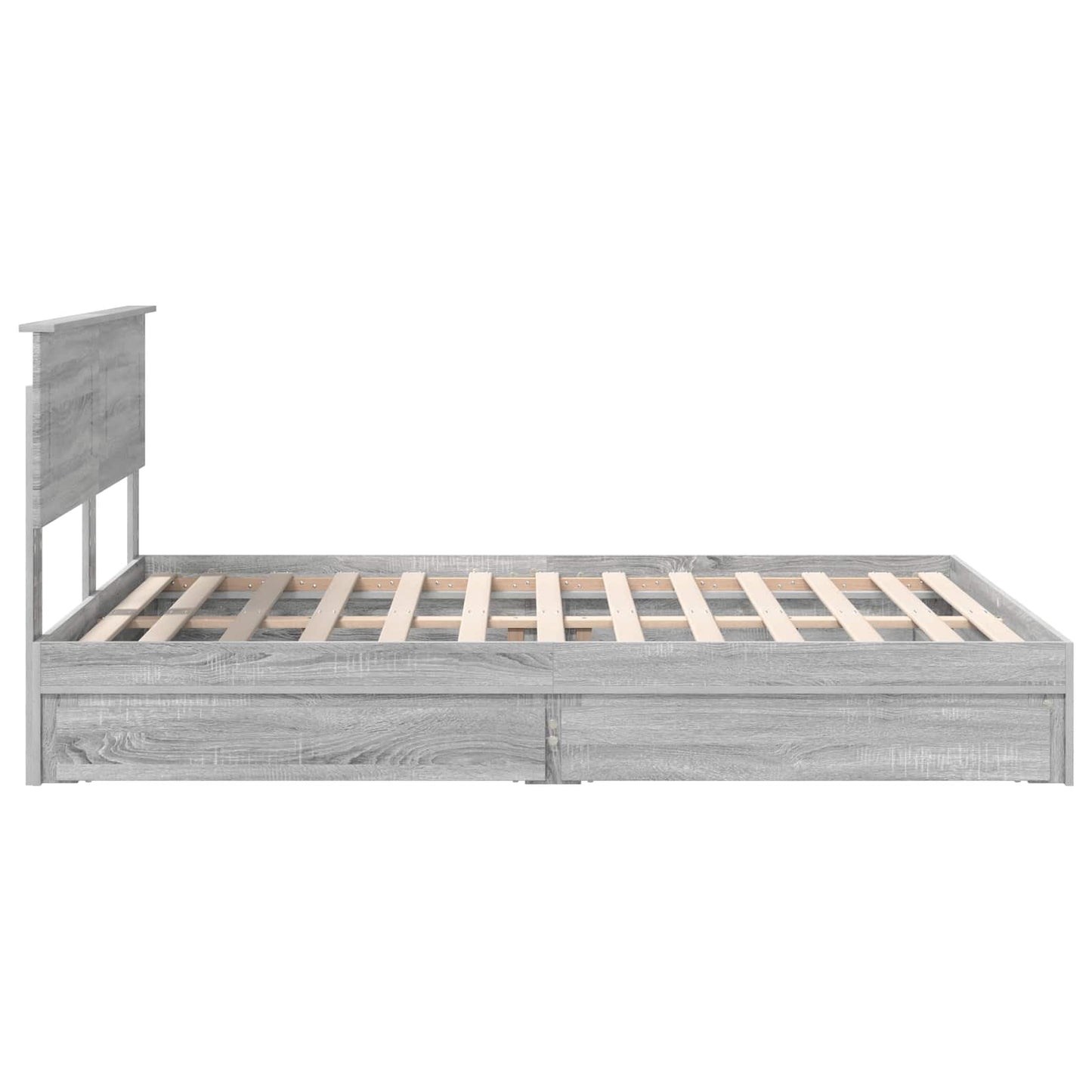 vidaXL Lit de rangement gris Sonoma 140 x 200 cm en bois d'ingénierie