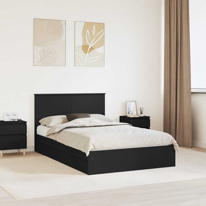 vidaXL Aufbewahrungsbett Schwarz 135 x 190 cm Holzwerkstoff
