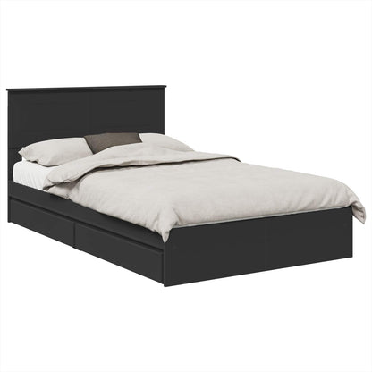 vidaXL Aufbewahrungsbett Schwarz 135 x 190 cm Holzwerkstoff