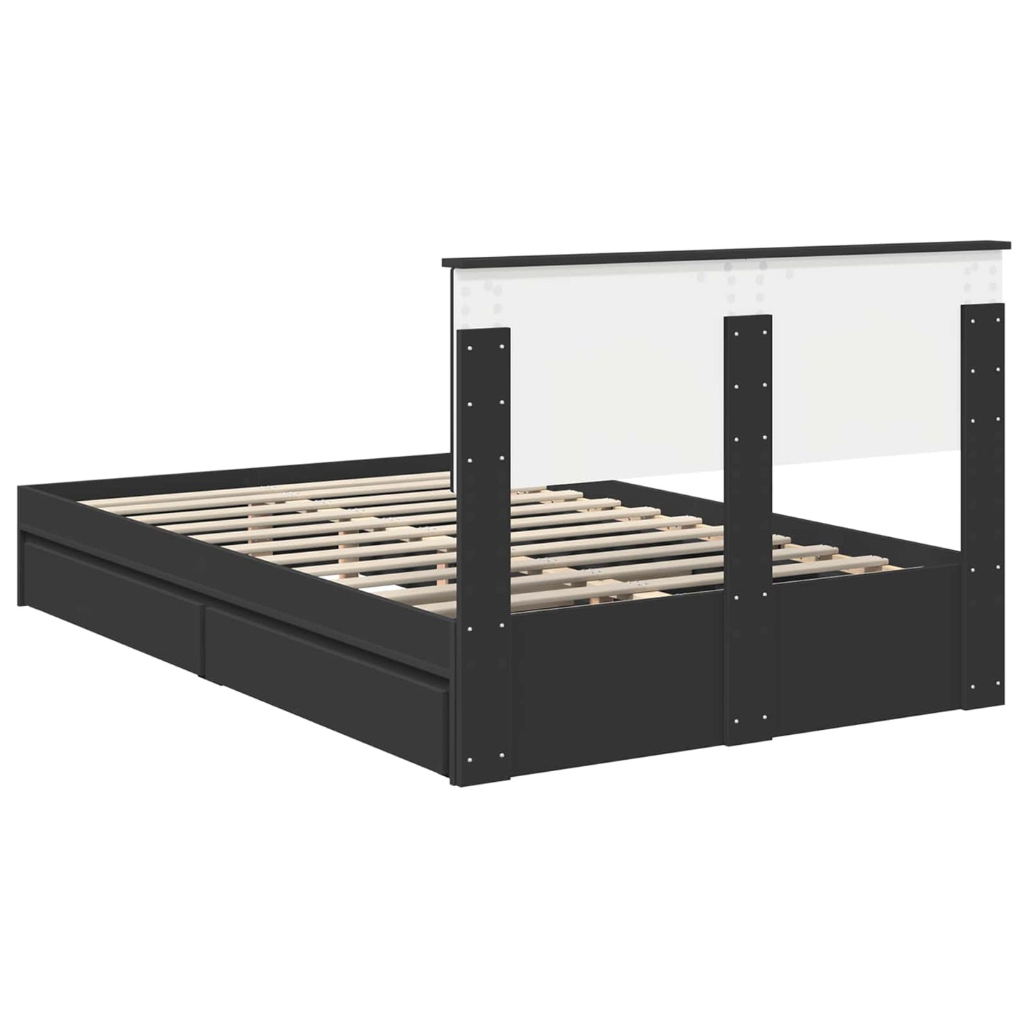 vidaXL Aufbewahrungsbett Schwarz 135 x 190 cm Holzwerkstoff